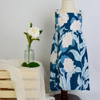 Handmade Girls' Gardenia Dress | Soft 100 percent Cotton Double Gauze | Shirred Back | Made in Maui, Hawaii