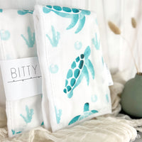 Turtle Baby Burp Cloth - Baby Boy or Girl Gift - Ocean Theme Nursery Gift - Nautical Layette Gift- Made in Maui, Hawaii USA