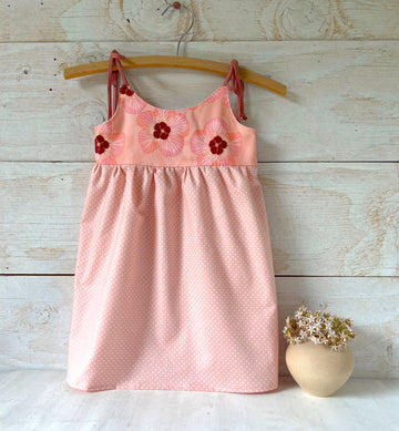 SALE - Hawaiian Flower Dress - Hau print - Pink Girls Dress - Birthday Dress - Toddler Dress - Baby Girl Dress - Made in Hawaii