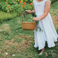 Flower Girl | Photoshoot Dress Boho, Simple Flower Girl Dress, White Lace Timeless, Junior Bridesmaid - Communion dress - Made in USA