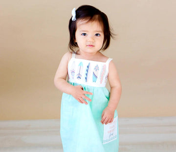 Surfer Girl - Ocean Themed - Girls Dress Quote Pocket - Inspirational Gift - Girls Dress Toddler Dress - Baby Girl Dress - Made in Hawaii