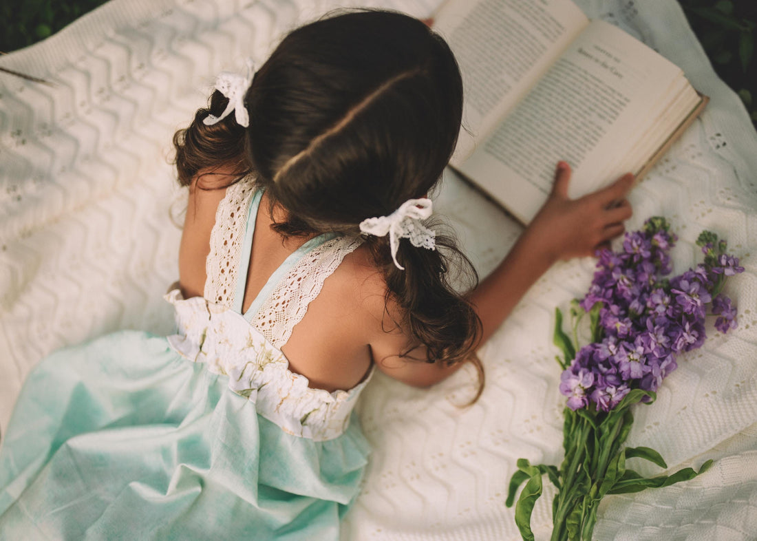 Dragonfly Girls Dress | Botanical Toddler Sundress, Lace Strap Back, Twirly Skirt | Garden Inspired, Handmade in Maui