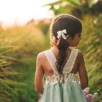 Dragonfly Girls Dress | Botanical Toddler Sundress, Lace Strap Back, Twirly Skirt | Garden Inspired, Handmade in Maui