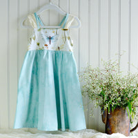 Dragonfly Girls Dress | Botanical Toddler Sundress, Lace Strap Back, Twirly Skirt | Garden Inspired, Handmade in Maui