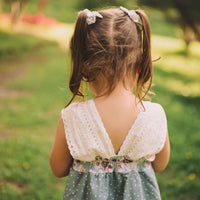 Cherry Blossom Girls Dress | Soft Floral Toddler Sundress, Lace Strap Back, Twirly Skirt | Island Inspired, Handmade in Maui