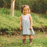Cherry Blossom Girls Dress | Soft Floral Toddler Sundress, Lace Strap Back, Twirly Skirt | Island Inspired, Handmade in Maui