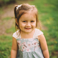 Cherry Blossom Girls Dress | Soft Floral Toddler Sundress, Lace Strap Back, Twirly Skirt | Island Inspired, Handmade in Maui