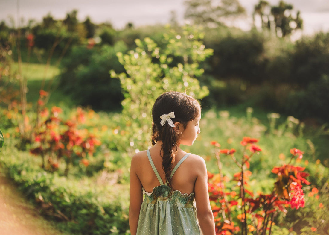 Girls Dress - Water Lily Print - Baby, Toddler or Kid's Dress - Small Batch Handmade in Maui, Hawaii USA