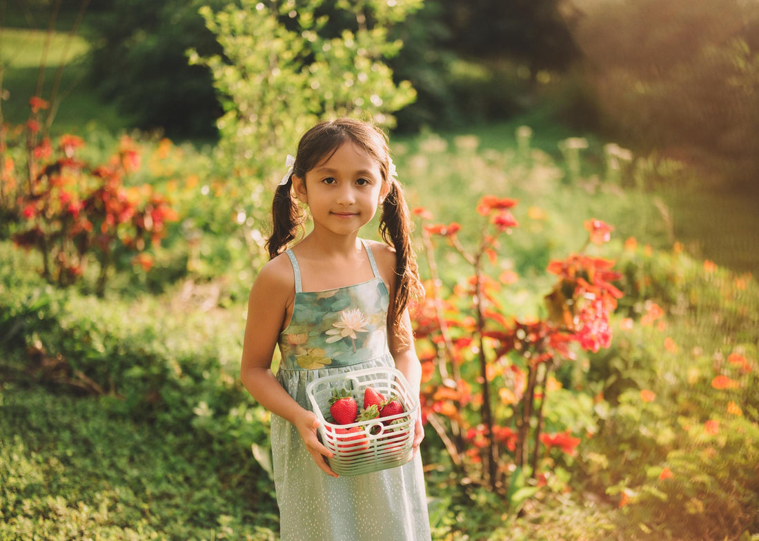 Girls Dress - Water Lily Print - Baby, Toddler or Kid's Dress - Small Batch Handmade in Maui, Hawaii USA