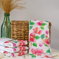 Mango Baby Burp Cloth - Tropical Hawaii Baby Gift - Exclusive Bougainvillea Print - Handmade in Maui