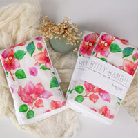 Mango Baby Burp Cloth - Tropical Hawaii Baby Gift - Exclusive Bougainvillea Print - Handmade in Maui