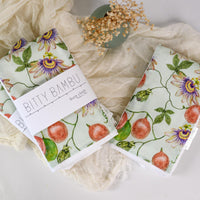 Mango Baby Burp Cloth - Tropical Hawaii Baby Gift - Exclusive Lilikoi / Passionfruit Print - Handmade in Maui