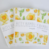 Baby Burp Cloth (Single)- Layette Gift- 'Ilima Flowers  - Made in Maui, Hawaii USA