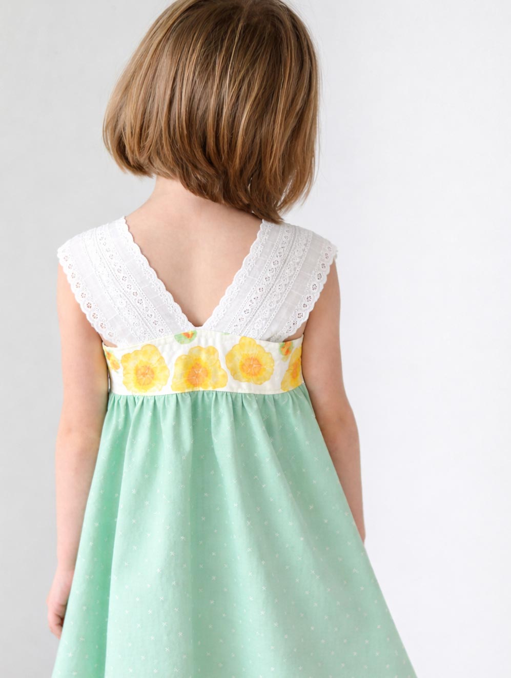 Girls Dress - 'Ilima Flower Print with Twirly Skirt and Lace -  Hawaii Floral Toddler Dress - Baby Girl Dress - Handmade in Maui, Hawaii USA