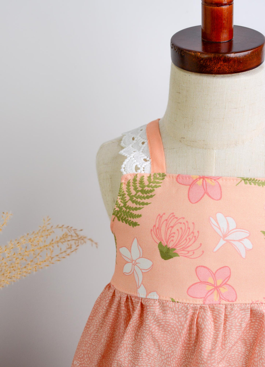 SAMPLE SALE DRESS - Lei Garden Peach Twirly Dress - Size 2/3 and 3/4 yr. only