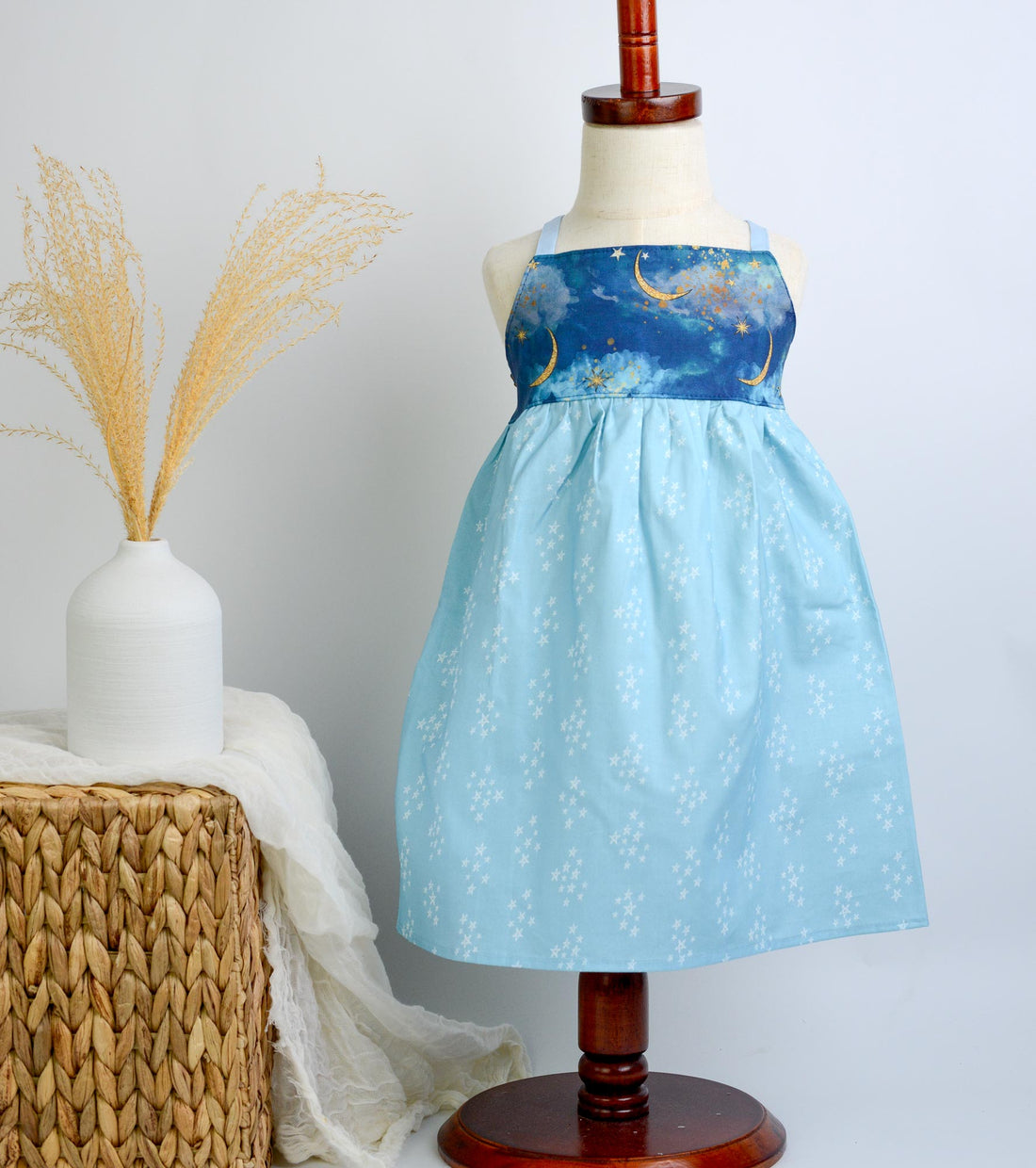 SAMPLE SALE DRESS - Moon and Stars Print Dress