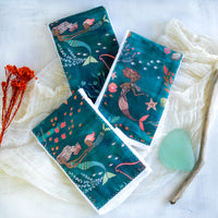 Mermaids Baby Burp Cloth - Ocean Theme Nursery Gift - Nautical Layette Gift- Made in Maui, Hawaii USA