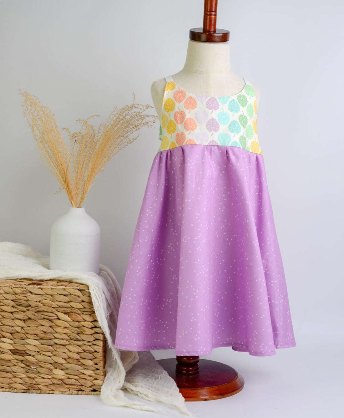 Monstera Twirl Dress -  Handmade Hawaiian-Inspired Girls Dress