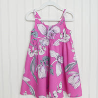 Girls Dress in Pink Orchid - Mu'u House x Bitty Bambu Collaboration Dress - Made on Maui, Hawaii