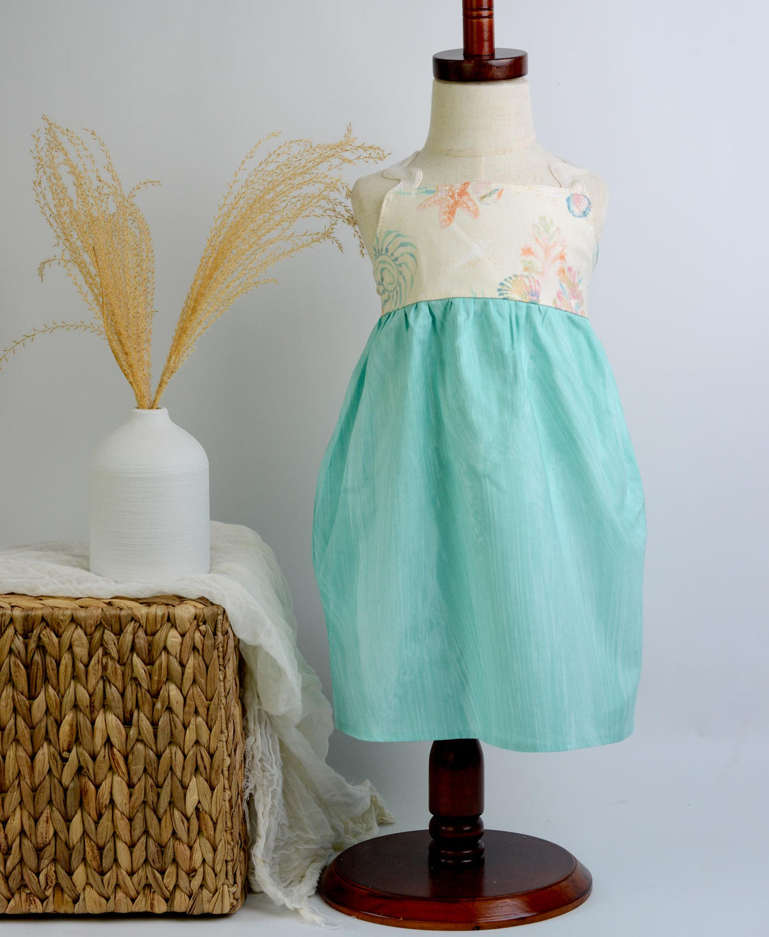 SAMPLE SALE DRESS - Ocean Print with Ric Rak Adjustable Straps - Size 2/3 yrs. Only
