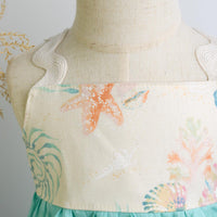 SAMPLE SALE DRESS - Ocean Print with Ric Rak Adjustable Straps - Size 2/3 yrs. Only