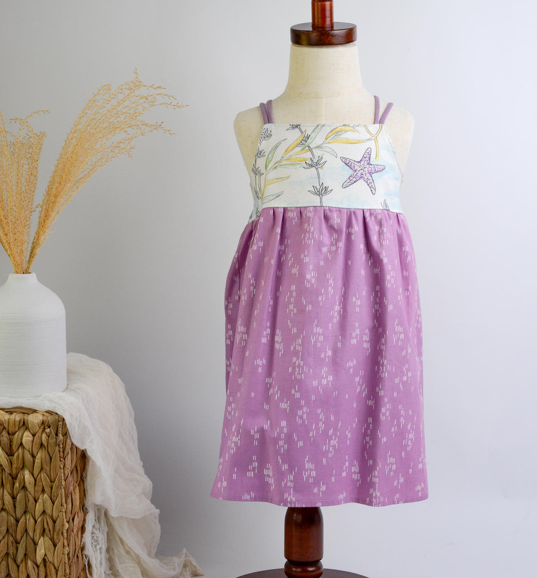 SAMPLE SALE DRESS  - Ocean Theme in Purple  - Size 1/2 yr. Only
