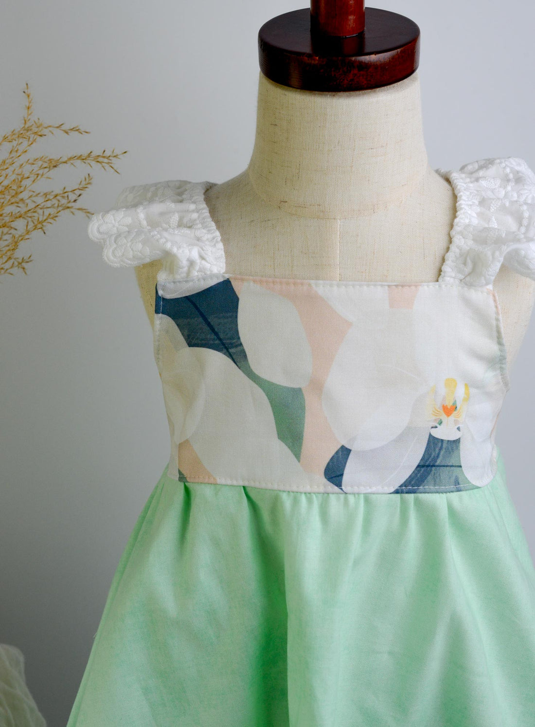 SAMPLE SALE DRESS -  Orchids Twirly Dress with Lace Flutter Sleeves  - Assorted Colors - Sizes 2/3 yr. and 7/8 yr. Only