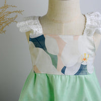 SAMPLE SALE DRESS -  Orchids Twirly Dress with Lace Flutter Sleeves  - Assorted Colors - Sizes 2/3 yr. and 7/8 yr. Only