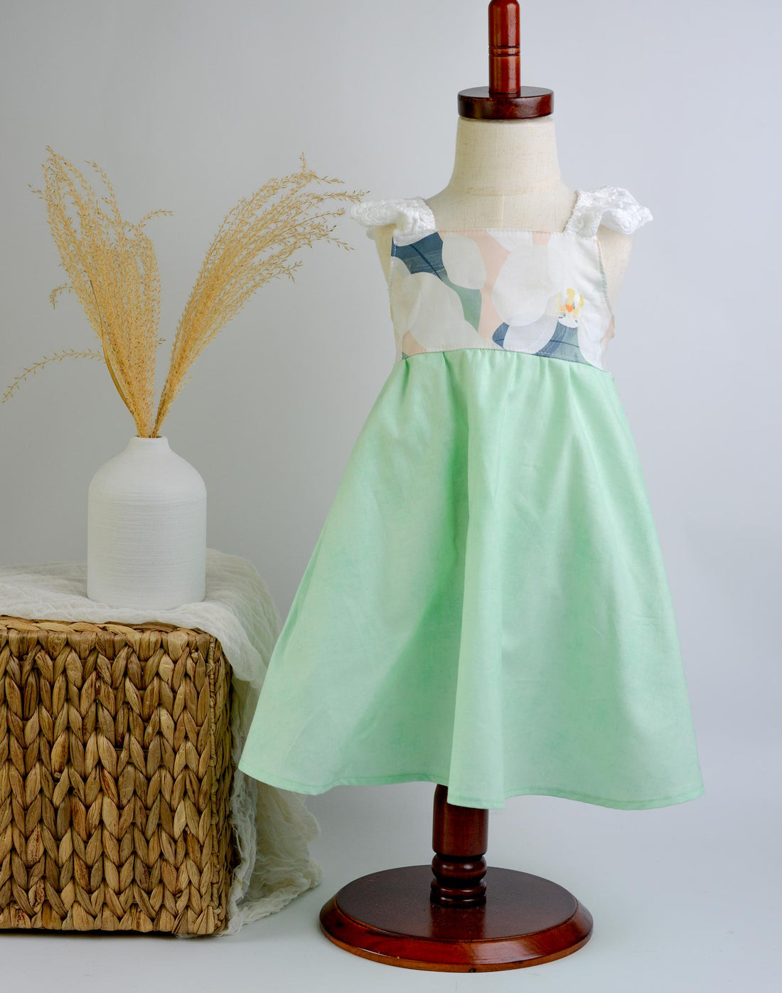 SAMPLE SALE DRESS -  Orchids Twirly Dress with Lace Flutter Sleeves  - Assorted Colors - Sizes 2/3 yr. and 7/8 yr. Only