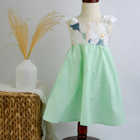 SAMPLE SALE DRESS -  Orchids Twirly Dress with Lace Flutter Sleeves  - Assorted Colors - Sizes 2/3 yr. and 7/8 yr. Only