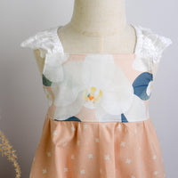 SAMPLE SALE DRESS -  Orchids Twirly Dress with Lace Flutter Sleeves  - Assorted Colors - Sizes 2/3 yr. and 7/8 yr. Only