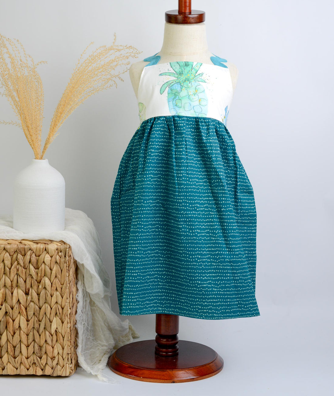 SAMPLE SALE DRESS - Pineapples Print with Ric Rak Straps  -
