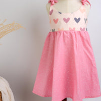 SAMPLE SALE DRESS - Hearts Twirly Dress with Adjustable Straps - Size 6-12 mo and 1/2 yrs. Only
