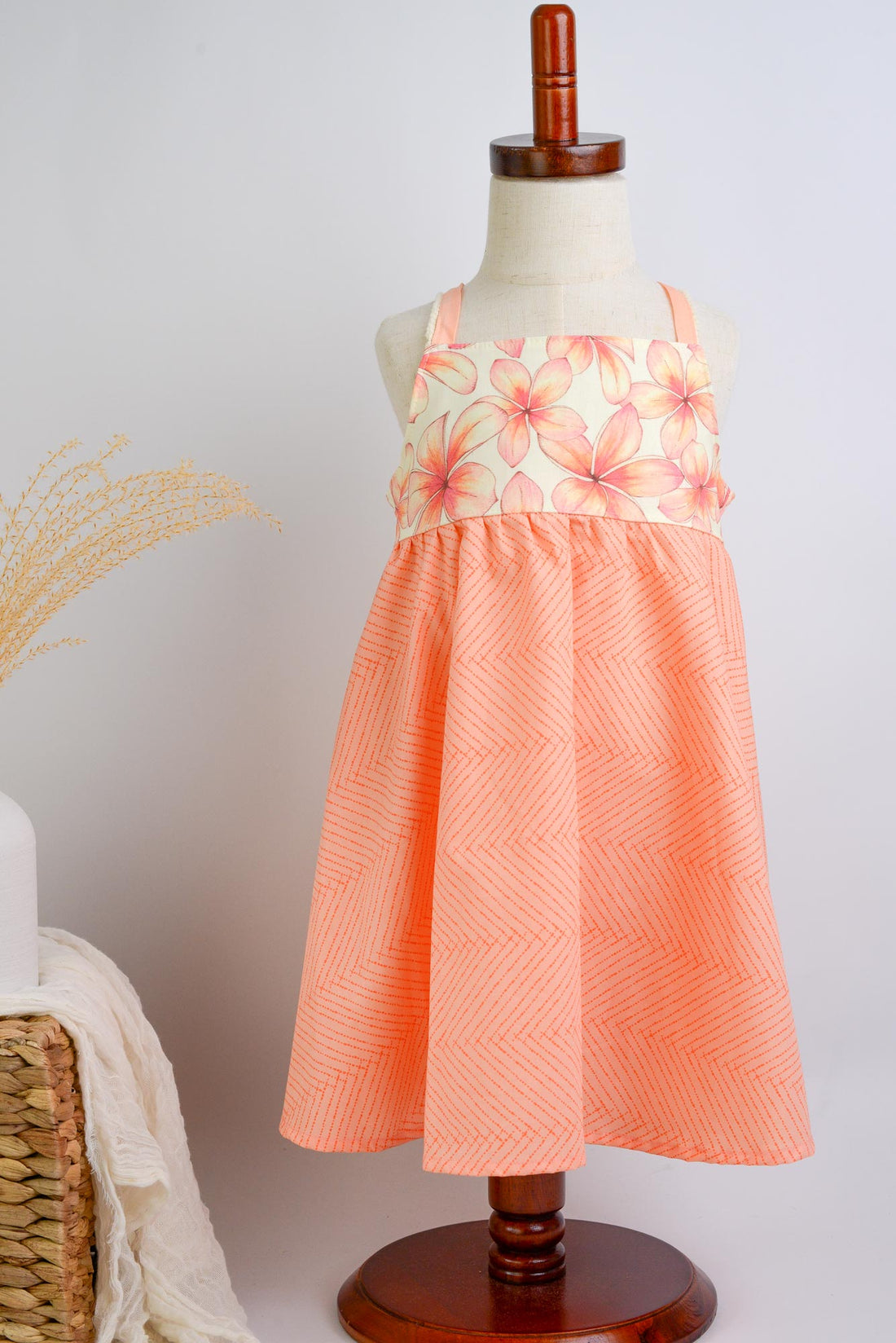 SAMPLE SALE DRESS - Plumeria Twirly Dress in Peach