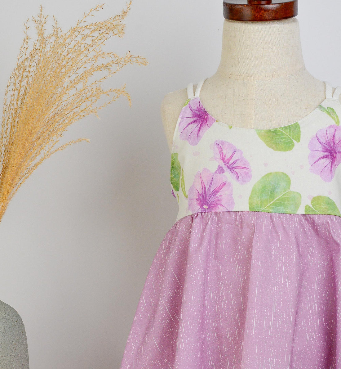 Girls Dress - Pohuehue Flower Dress with Twirly Skirt and Soft Straps - Hawaii Dress - Handmade on Maui