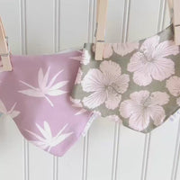 Baby Bib - Bandana Style Drool Bib - Taro Print - Tropical Baby Gift Gender Neutral - Baby Shower Gift - Made in Maui, Hawaii USA
