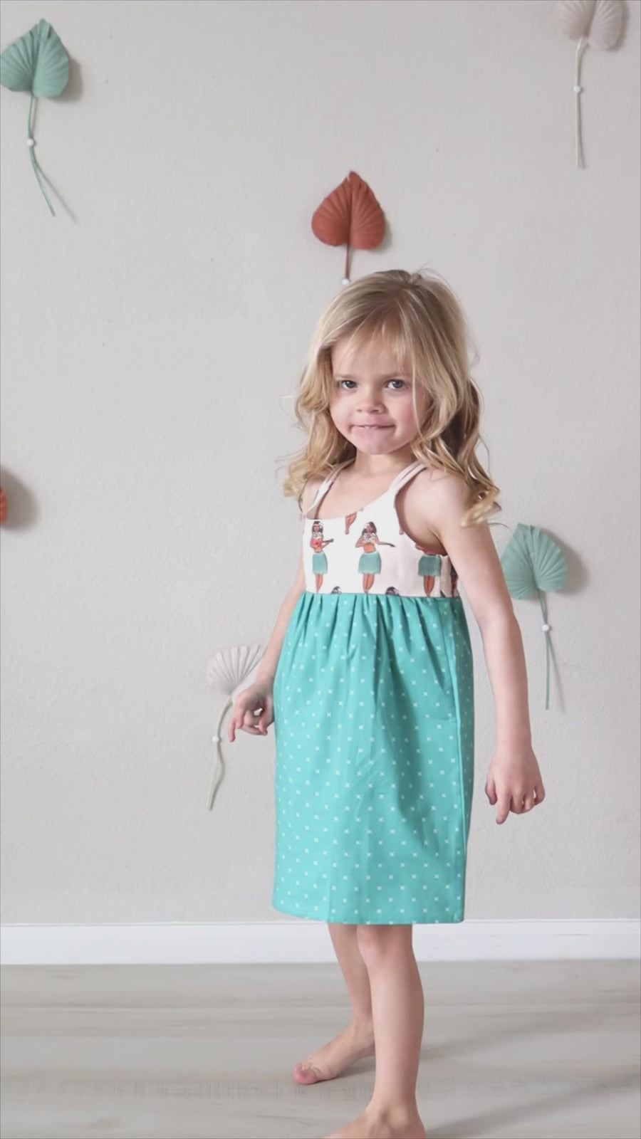 Handmade Girls' Hula Dress | Fully Lined Bodice & Shirred Back | 100% Cotton | Made in Maui, Hawaii