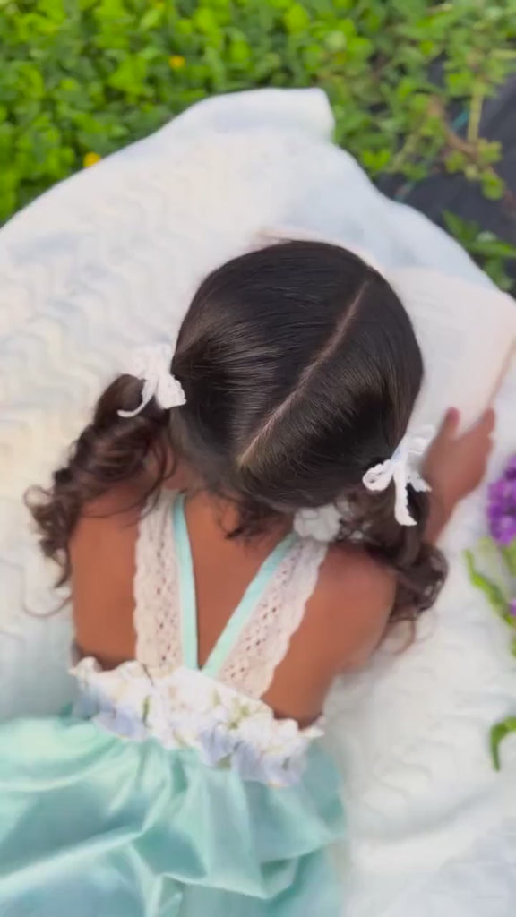 Dragonfly Girls Dress | Botanical Toddler Sundress, Lace Strap Back, Twirly Skirt | Garden Inspired, Handmade in Maui