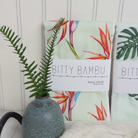 Baby Burp Cloth Set of 3 - Monstera, Rainbow and Bird of Paradise Prints - Tropical Baby Gift Set - Boutique Baby Gift - Layette Gift - Hawaii Baby - bitty bambu