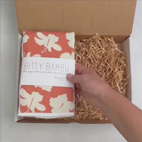 Hibiscus Baby Gift Set | Hawaiian Baby Shower Gift | Burp Cloths, Bib & Teether | Handmade in Maui
