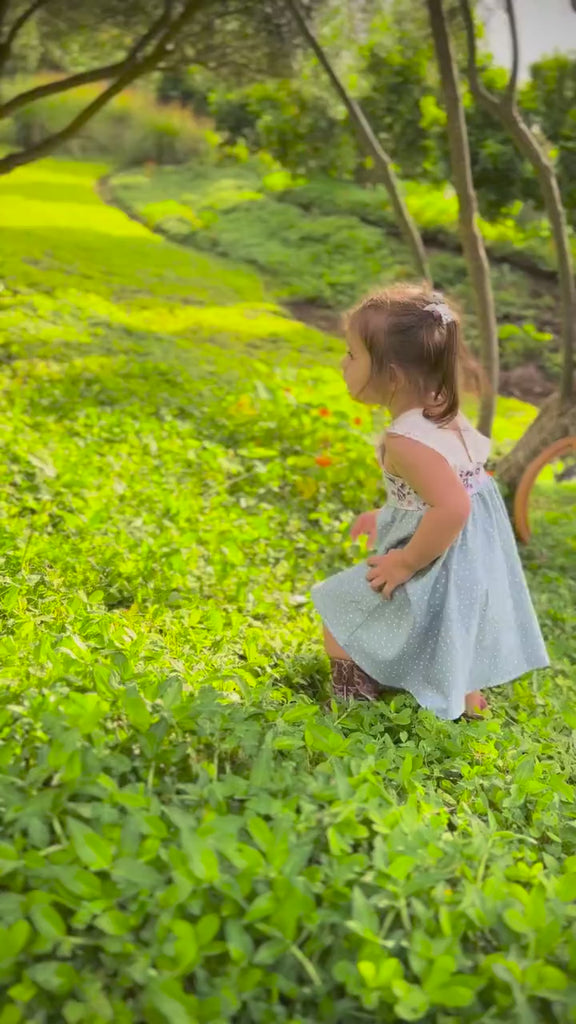 Cherry Blossom Girls Dress | Soft Floral Toddler Sundress, Lace Strap Back, Twirly Skirt | Island Inspired, Handmade in Maui