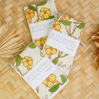 Hawaii Baby Gift, Puakenikeni Flower Print Baby Shower Gift,  Tropical Burp Cloth Set, Handmade in Maui