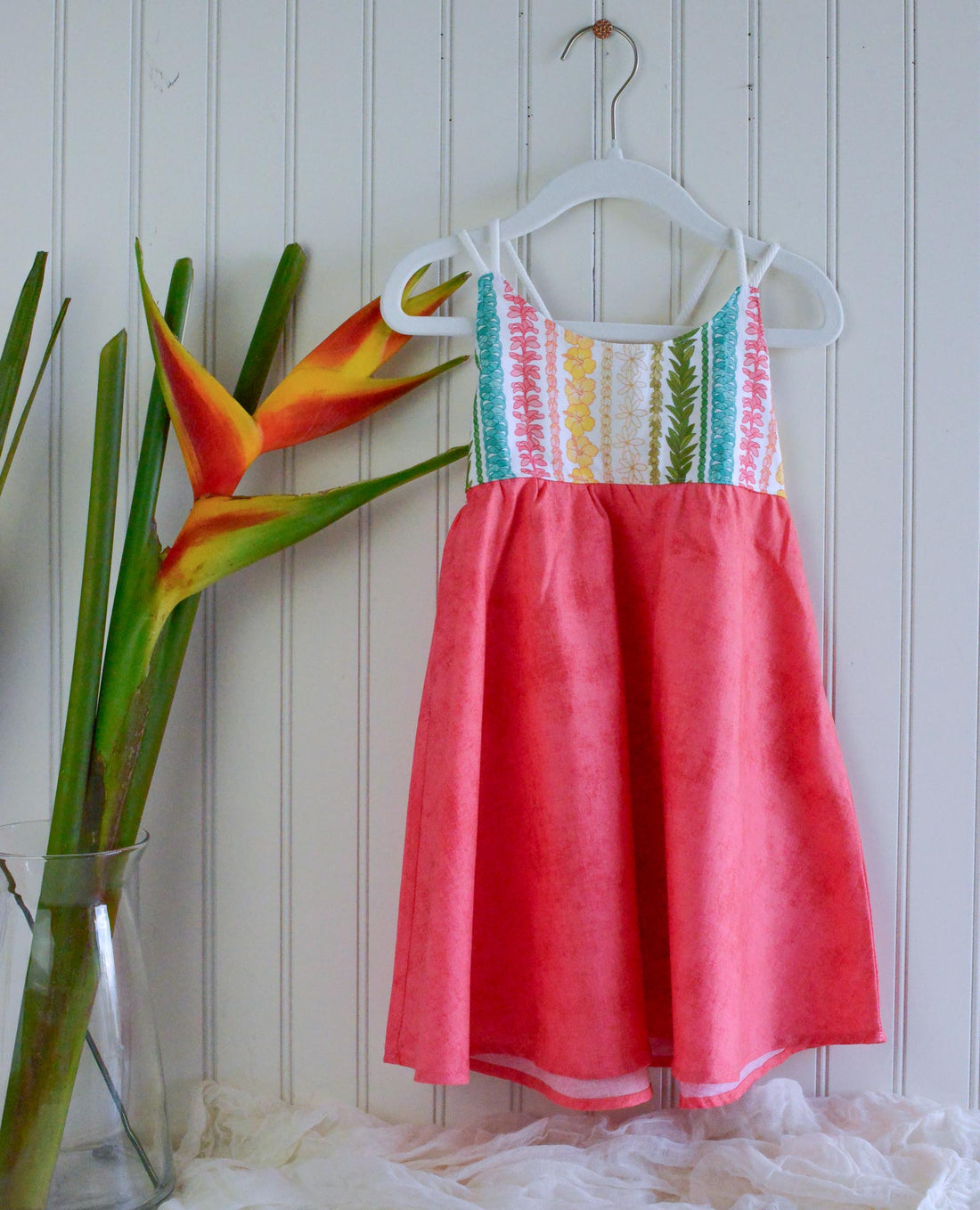 Handmade Girls' Rainbow Colored Lei Twirl Dress | 100% Cotton | Shirred Back | Made in Maui, Hawaii (Copy)