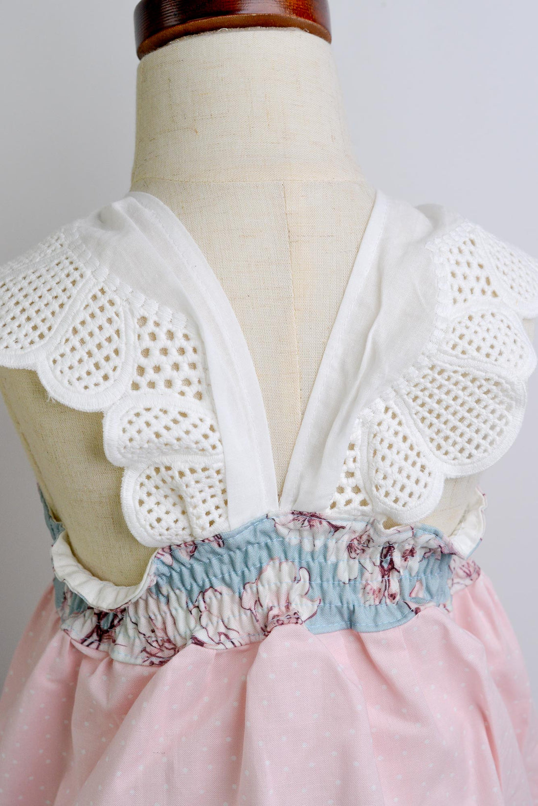 SAMPLE SALE DRESS - Sakura Print with Lace - Size 2/3 yr. Only