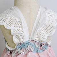 SAMPLE SALE DRESS - Sakura Print with Lace - Size 2/3 yr. Only