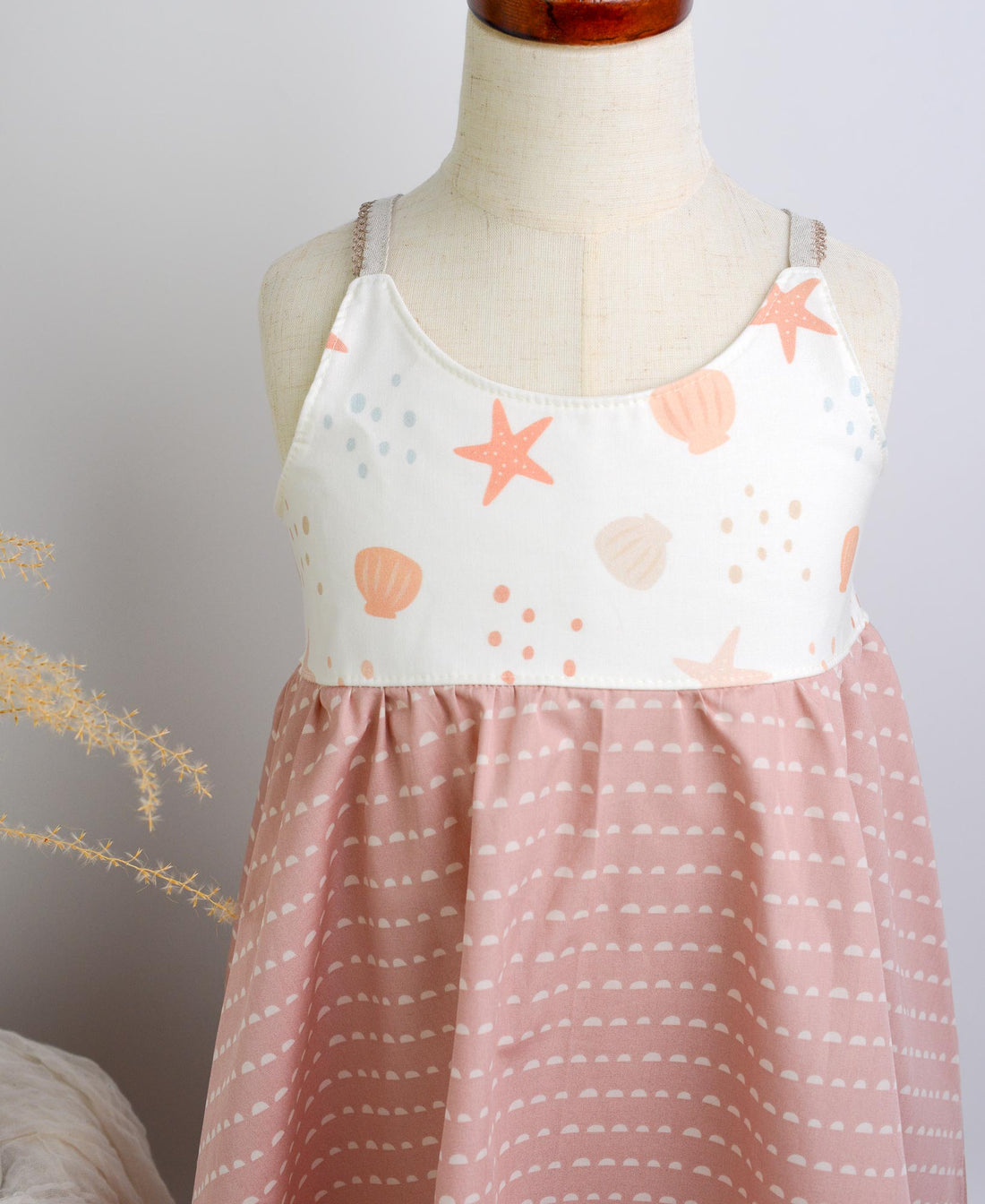 SAMPLE SALE DRESS - Starfish in Blush Twirly Dress - Sizes 5/6 yr and 7/8 yr. Only