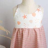 SAMPLE SALE DRESS - Starfish in Blush Twirly Dress - Sizes 5/6 yr and 7/8 yr. Only