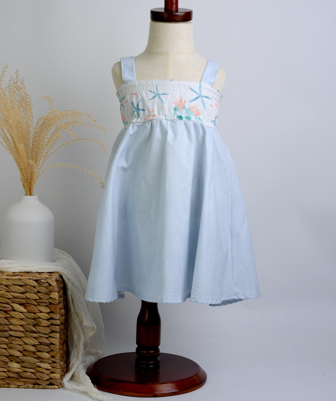 SAMPLE SALE DRESS - Starfish Blue Twirly Dress