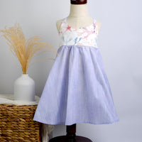 SAMPLE SALE DRESS - Ocean Watercolor Purple Twirly Dress