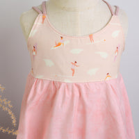 SAMPLE SALE DRESS - Surfer Girls in Pink Twirly Dress